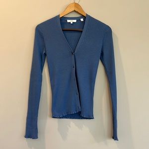 Vince Blue Ribbed Cardigan (NWOT)